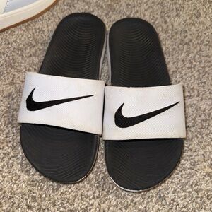 Nike Black and White Slide Sandals